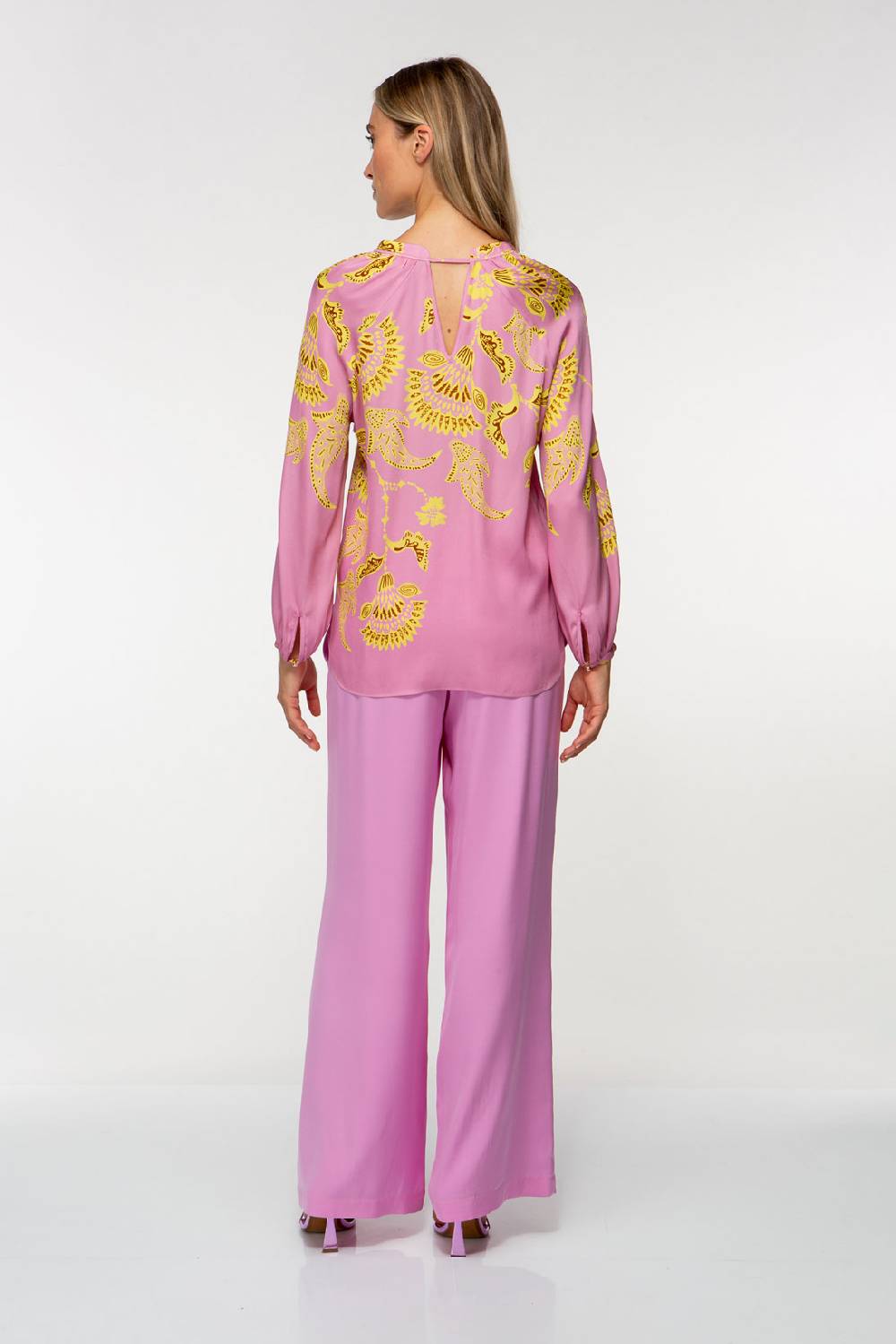 IVI GmbH CORAL FLOWER Seidenbluse Mit Print Pink