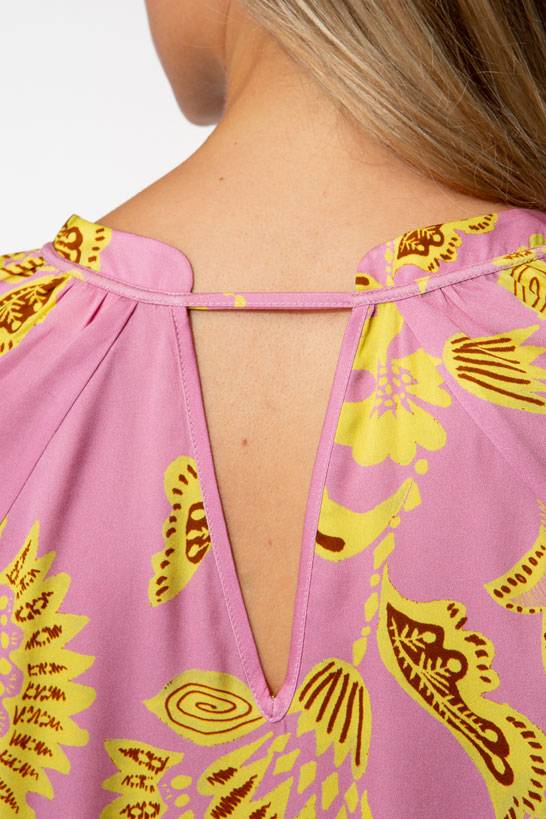 IVI GmbH CORAL FLOWER Seidenbluse Mit Print Pink