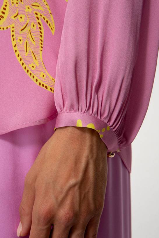 IVI GmbH CORAL FLOWER Seidenbluse Mit Print Pink