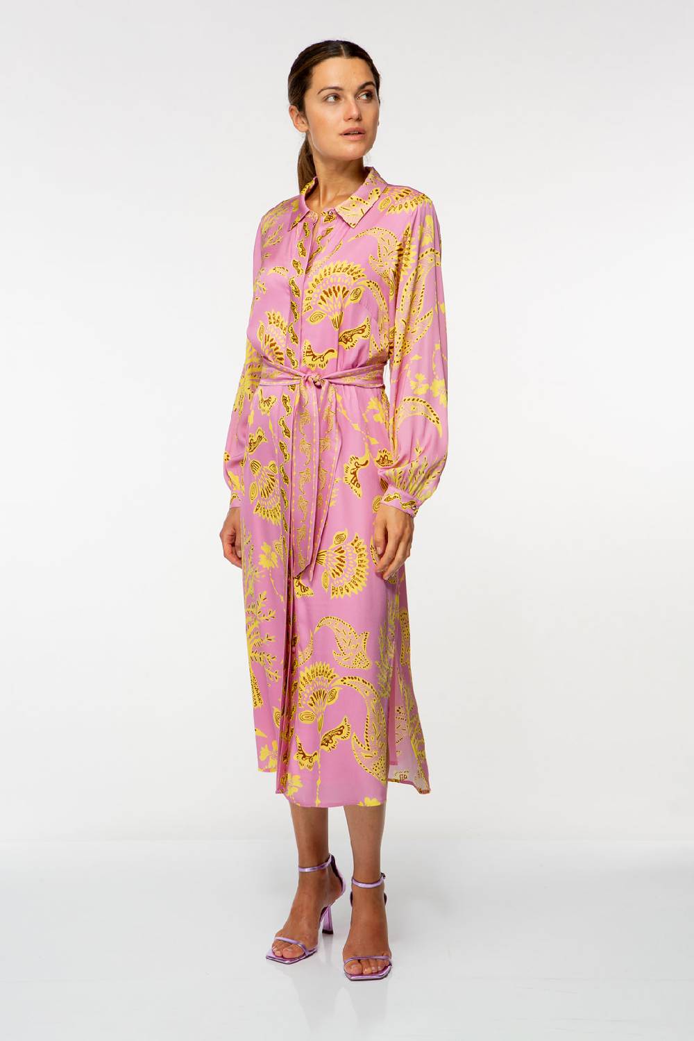 IVI GmbH CORAL FLOWER Seidenkleid Mit Print Pink