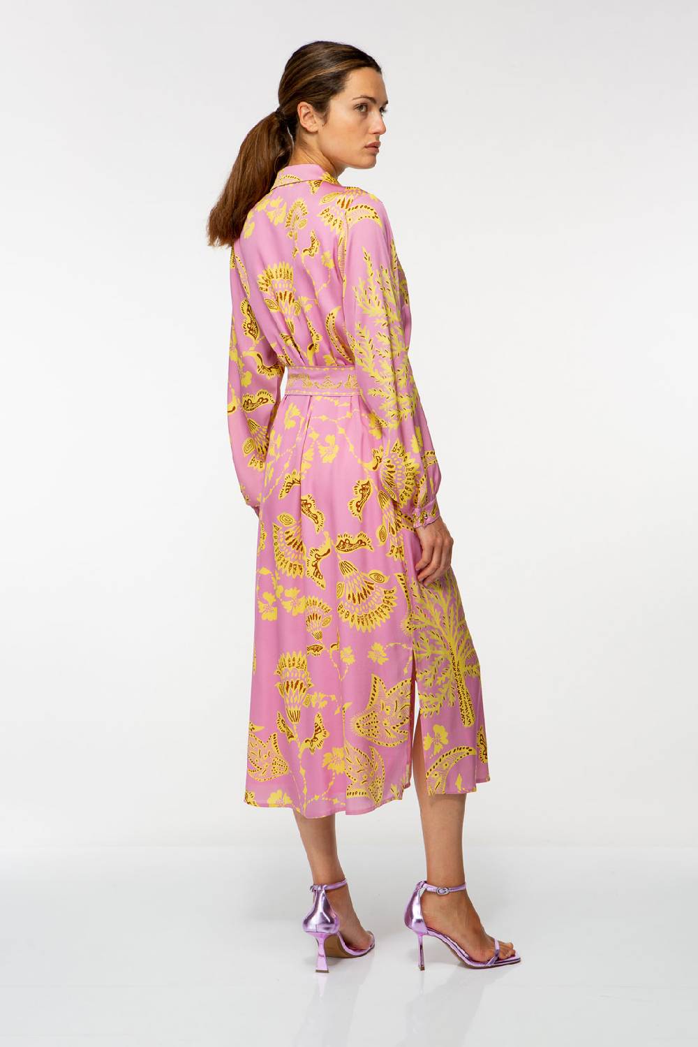 IVI GmbH CORAL FLOWER Seidenkleid Mit Print Pink