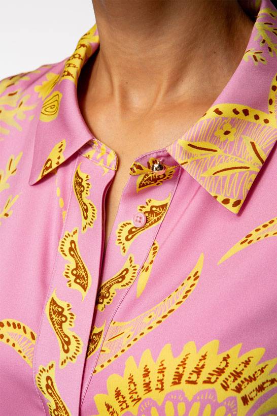 IVI GmbH CORAL FLOWER Seidenkleid Mit Print Pink