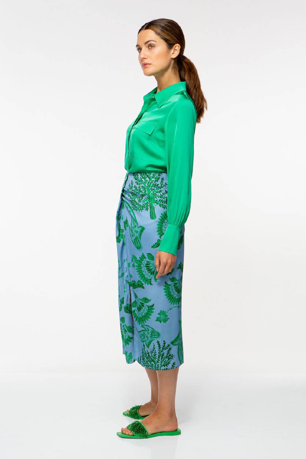 IVI GmbH CORAL FLOWER Seidenrock Mit Print Ocean