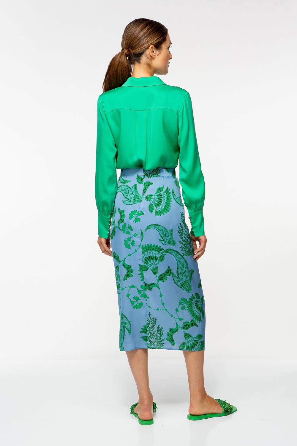 IVI GmbH CORAL FLOWER Seidenrock Mit Print Ocean