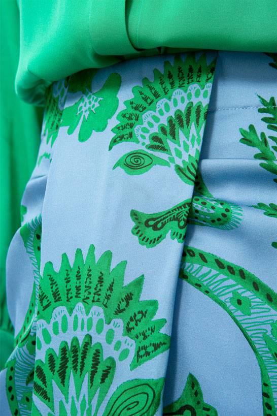 IVI GmbH CORAL FLOWER Seidenrock Mit Print Ocean