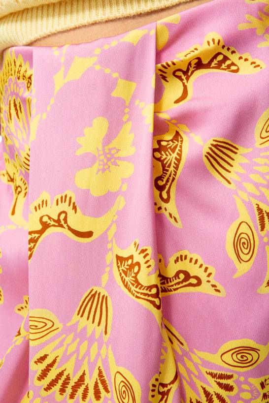 IVI GmbH CORAL FLOWER Seidenrock Mit Print Pink