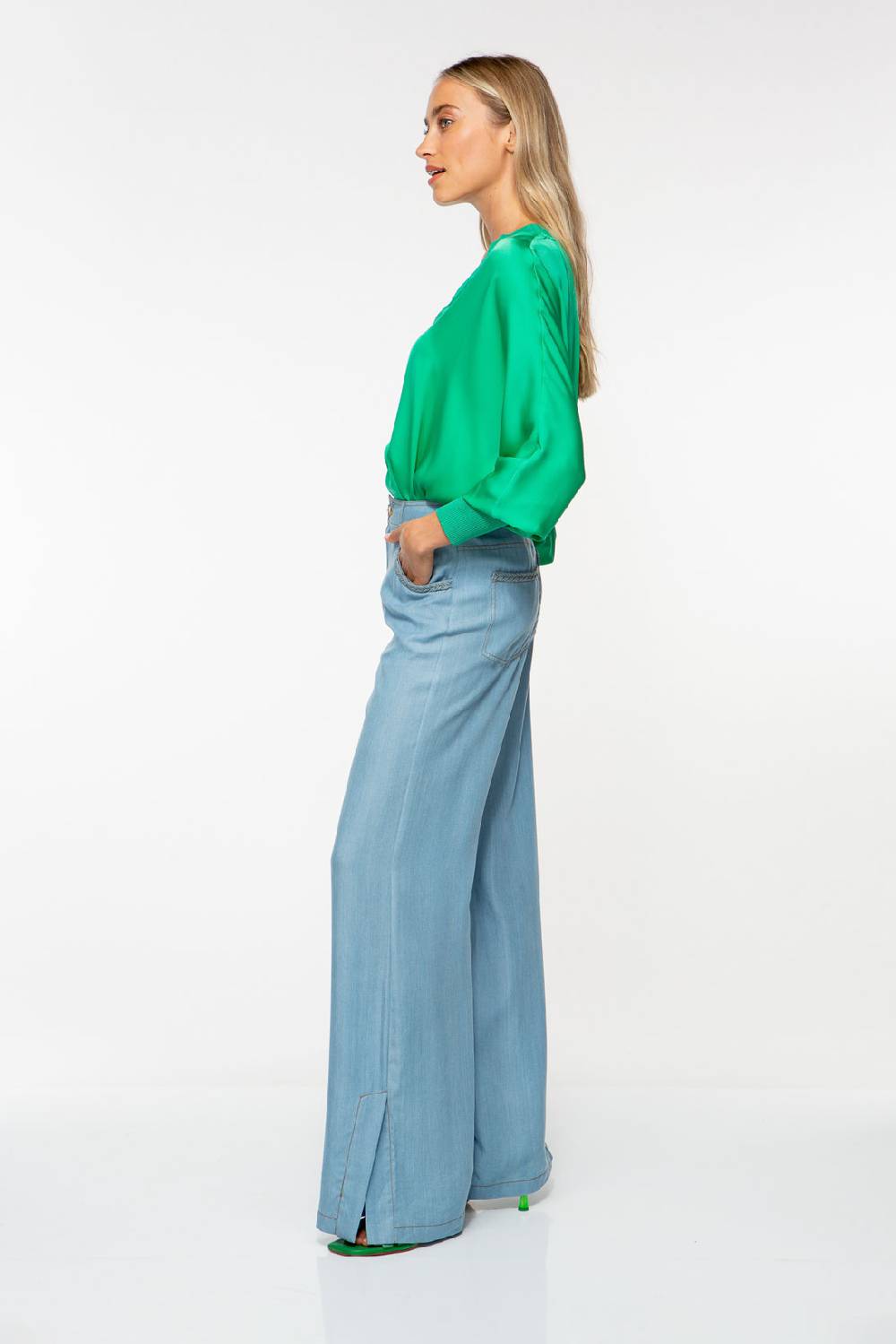 IVI GmbH DENIM Hose Mit Weitem Bein Light Blue