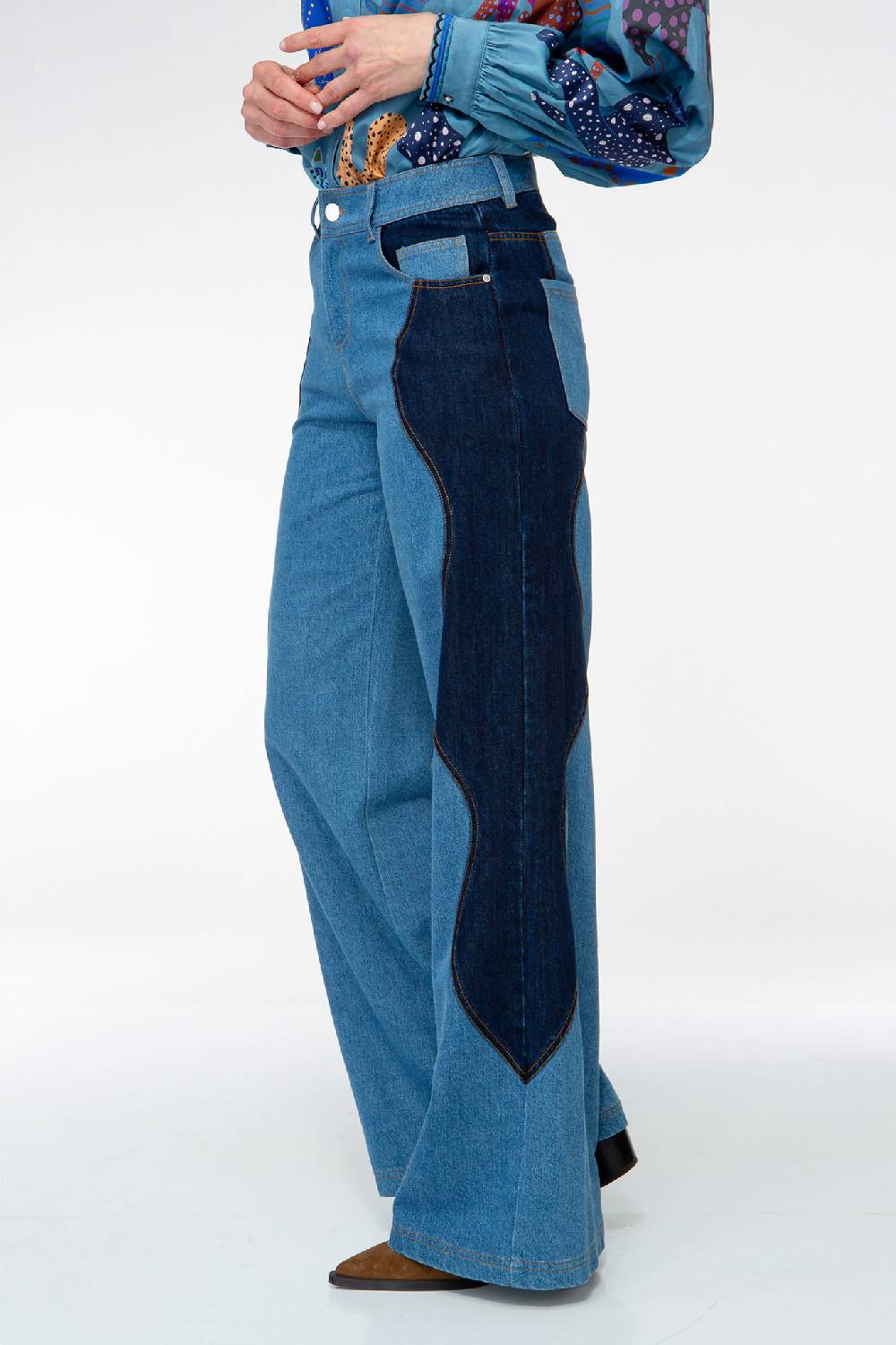 IVI GmbH DENIM Jeans Mit Weitem Bein Und Patch