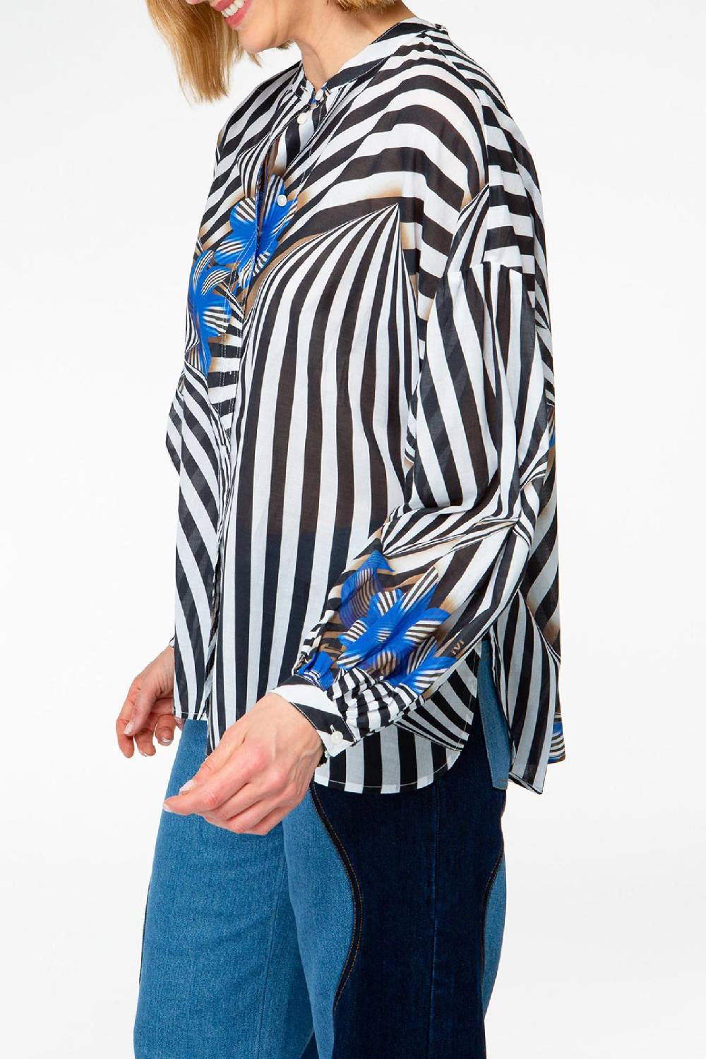 IVI GmbH FLORAL ILLUSION Bluse Aus Baumwoll-Voile