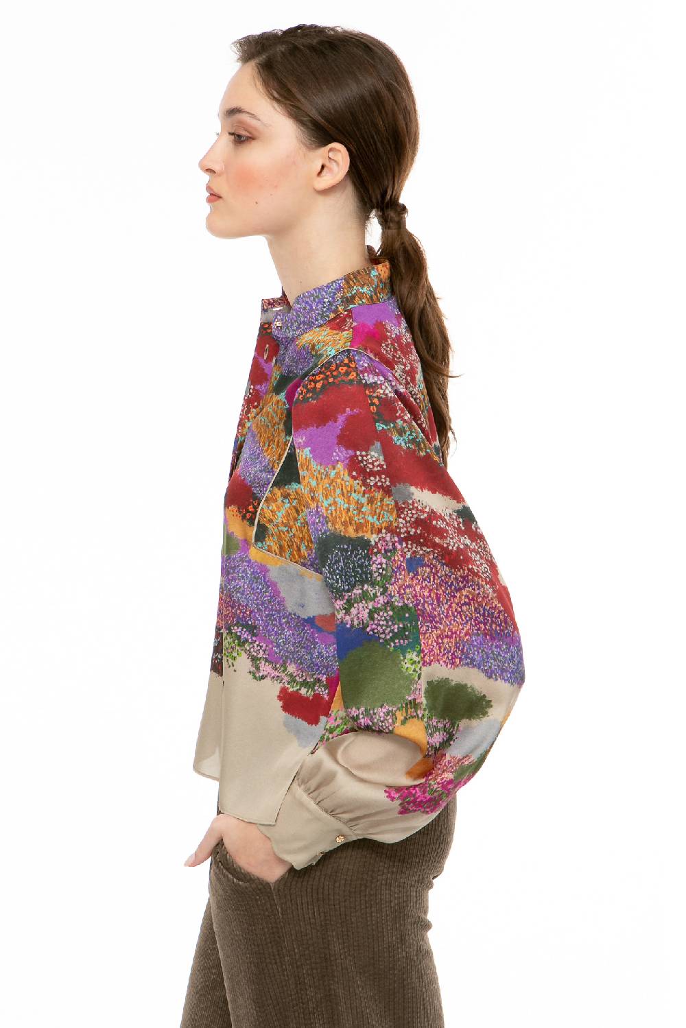 IVI GmbH FLOWER FIELDS Cropped Bluse Multicolor