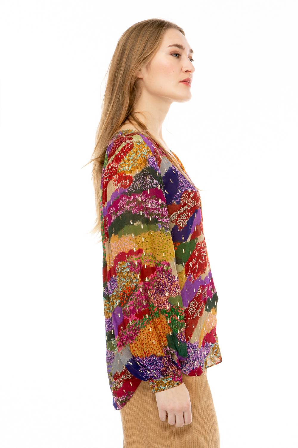 IVI GmbH FLOWER FIELDS Organza Bluse Multicolor