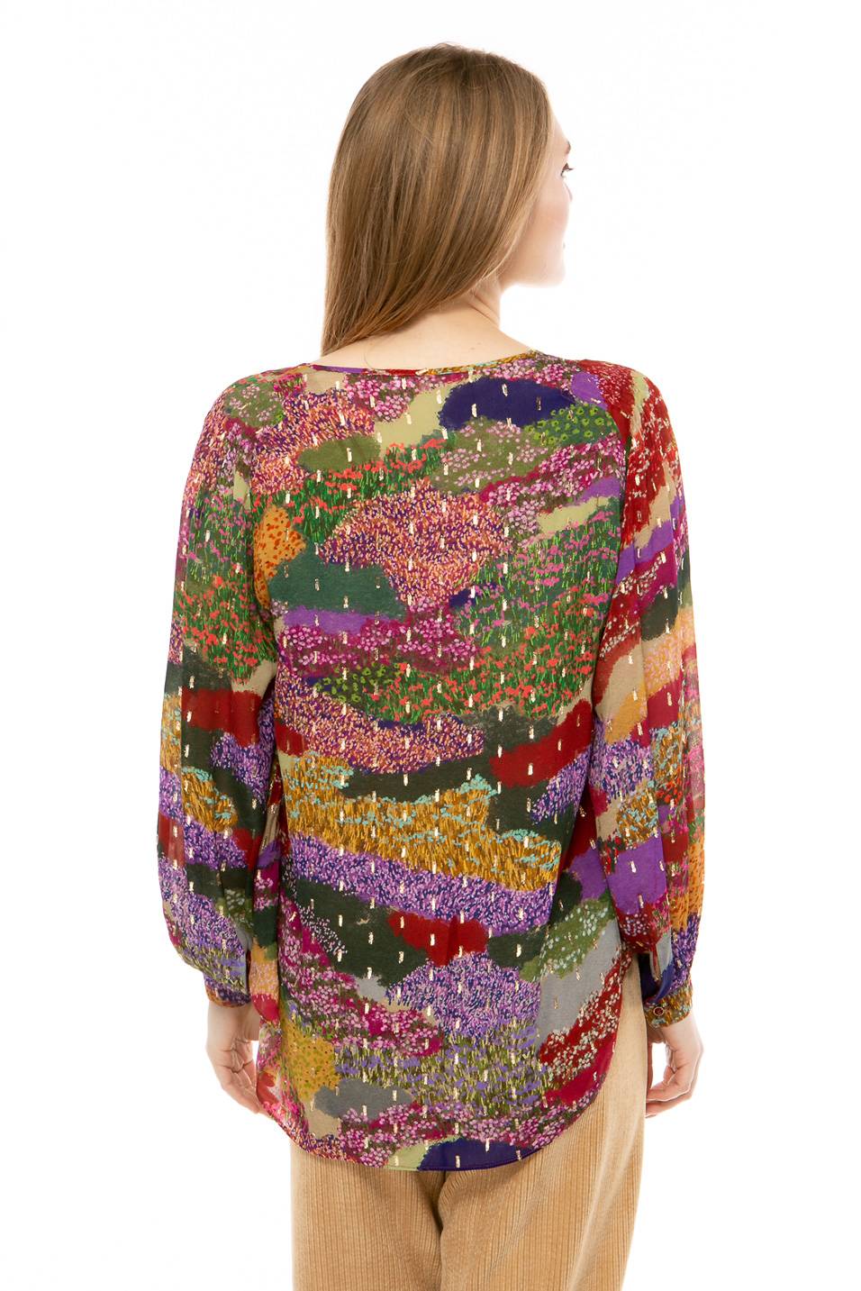 IVI GmbH FLOWER FIELDS Organza Bluse Multicolor