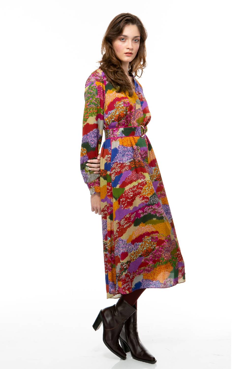 IVI GmbH FLOWER FIELDS Seidenkleid Multicolor