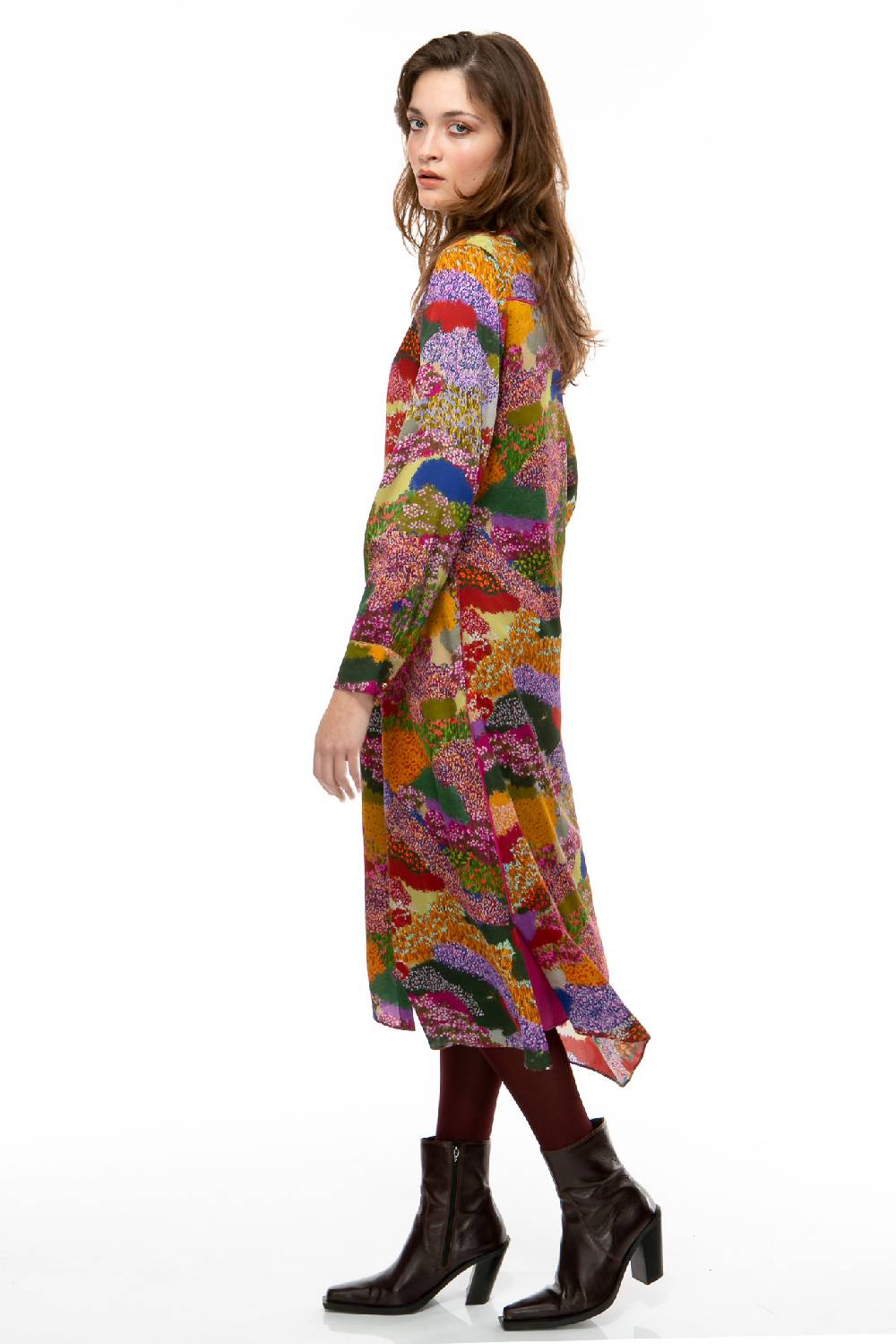 IVI GmbH FLOWER FIELDS Seidenkleid Multicolor