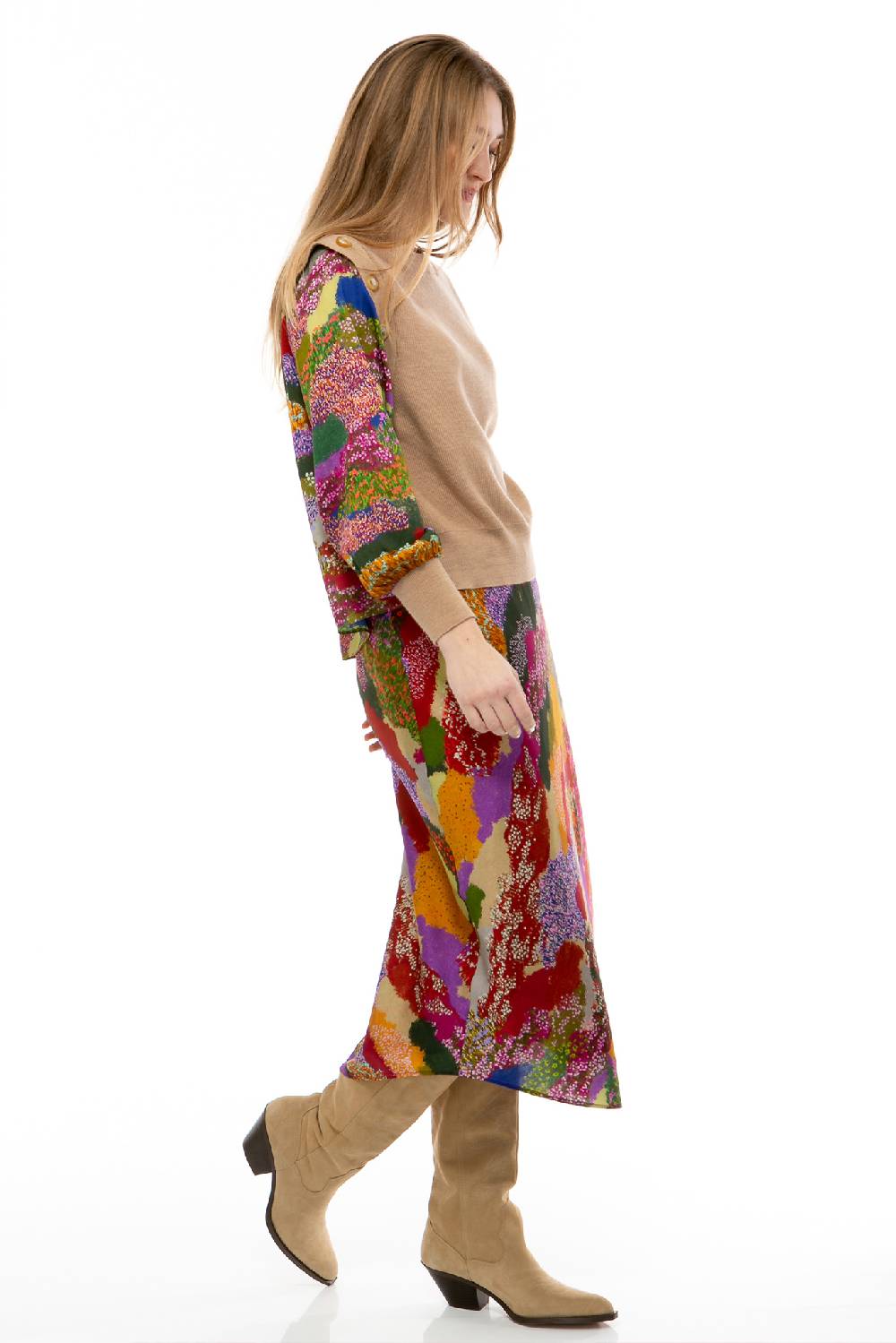 IVI GmbH FLOWER FIELDS Seidenrock Multicolor