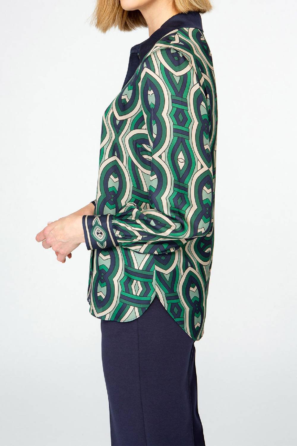 IVI GmbH GRACE Hemdbluse Aus Seide Grün