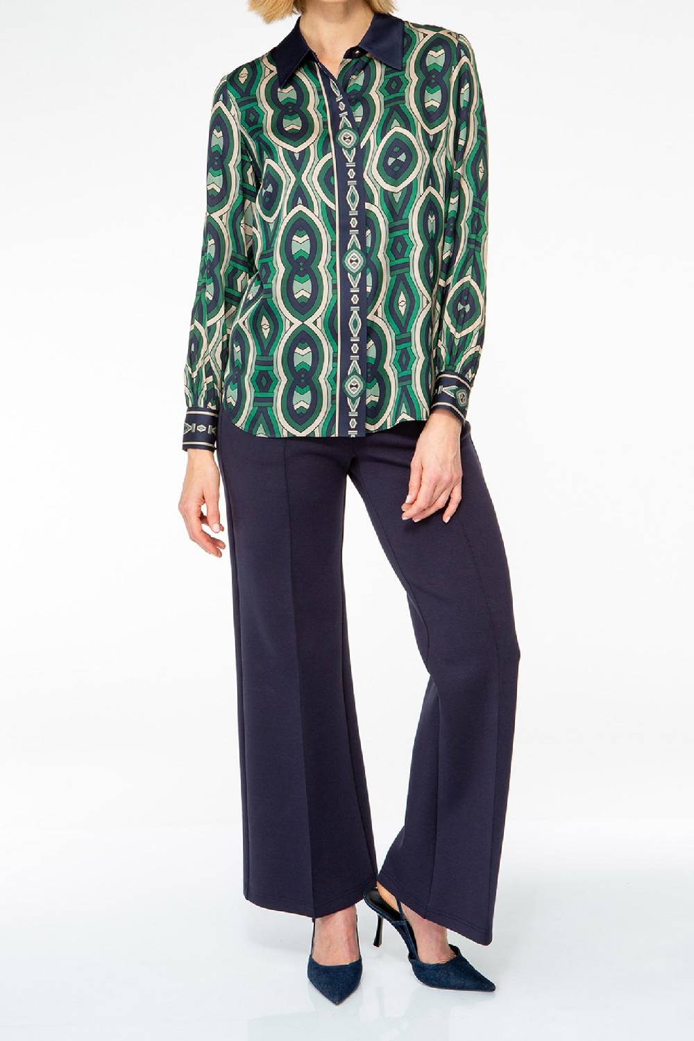 IVI GmbH GRACE Hemdbluse Aus Seide Grün