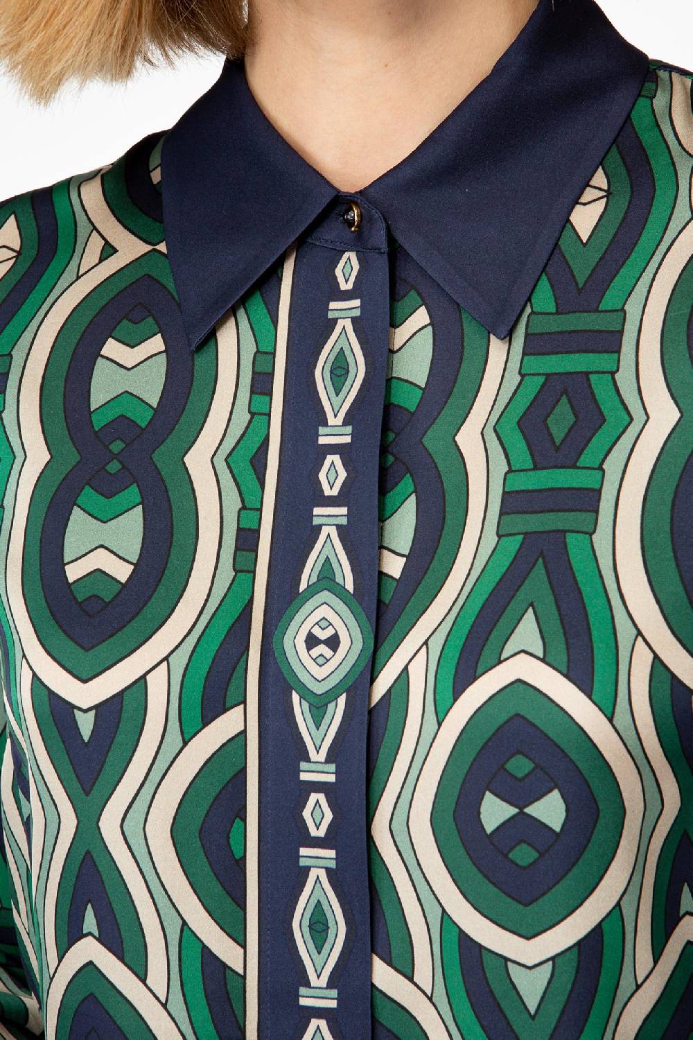 IVI GmbH GRACE Hemdbluse Aus Seide Grün