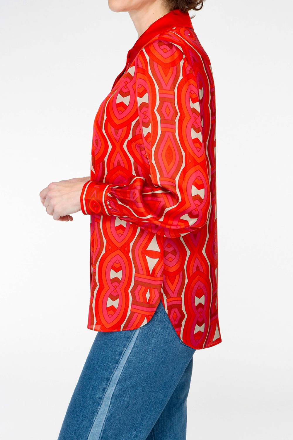 IVI GmbH GRACE Hemdbluse Aus Seide Rot