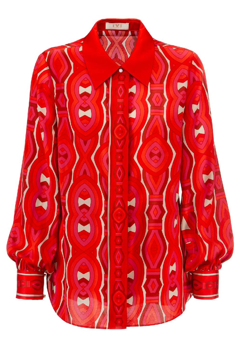 IVI GmbH GRACE Hemdbluse aus Seide rot