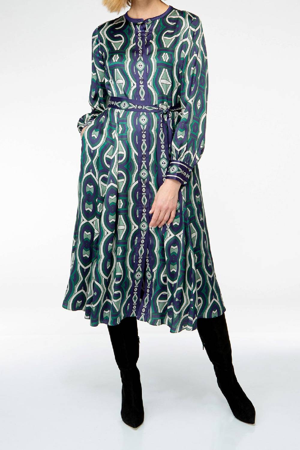 IVI GmbH GRACE Midi Kleid Mit Print Grün