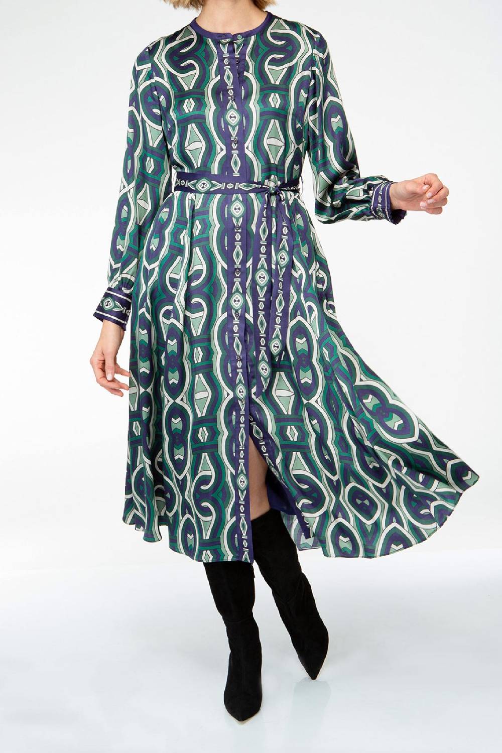 IVI GmbH GRACE Midi Kleid Mit Print Grün