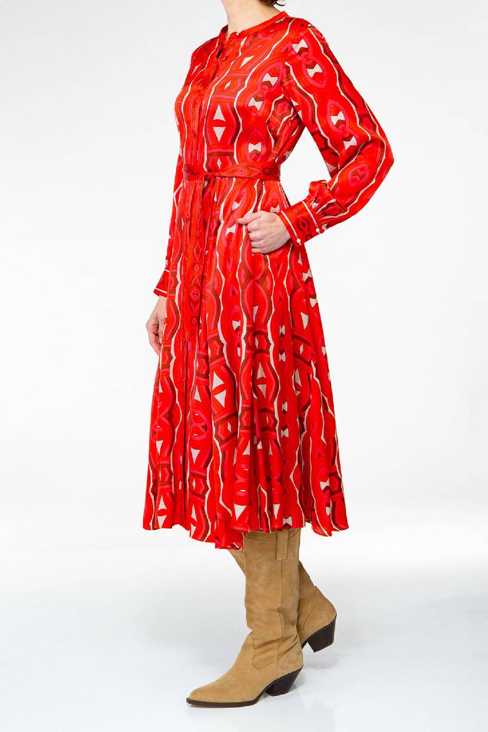 IVI GmbH GRACE Midi Kleid Mit Print Rot