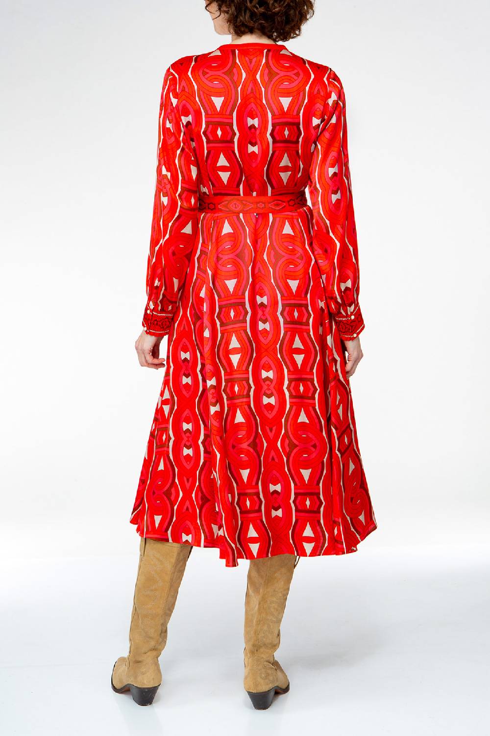 IVI GmbH GRACE Midi Kleid Mit Print Rot