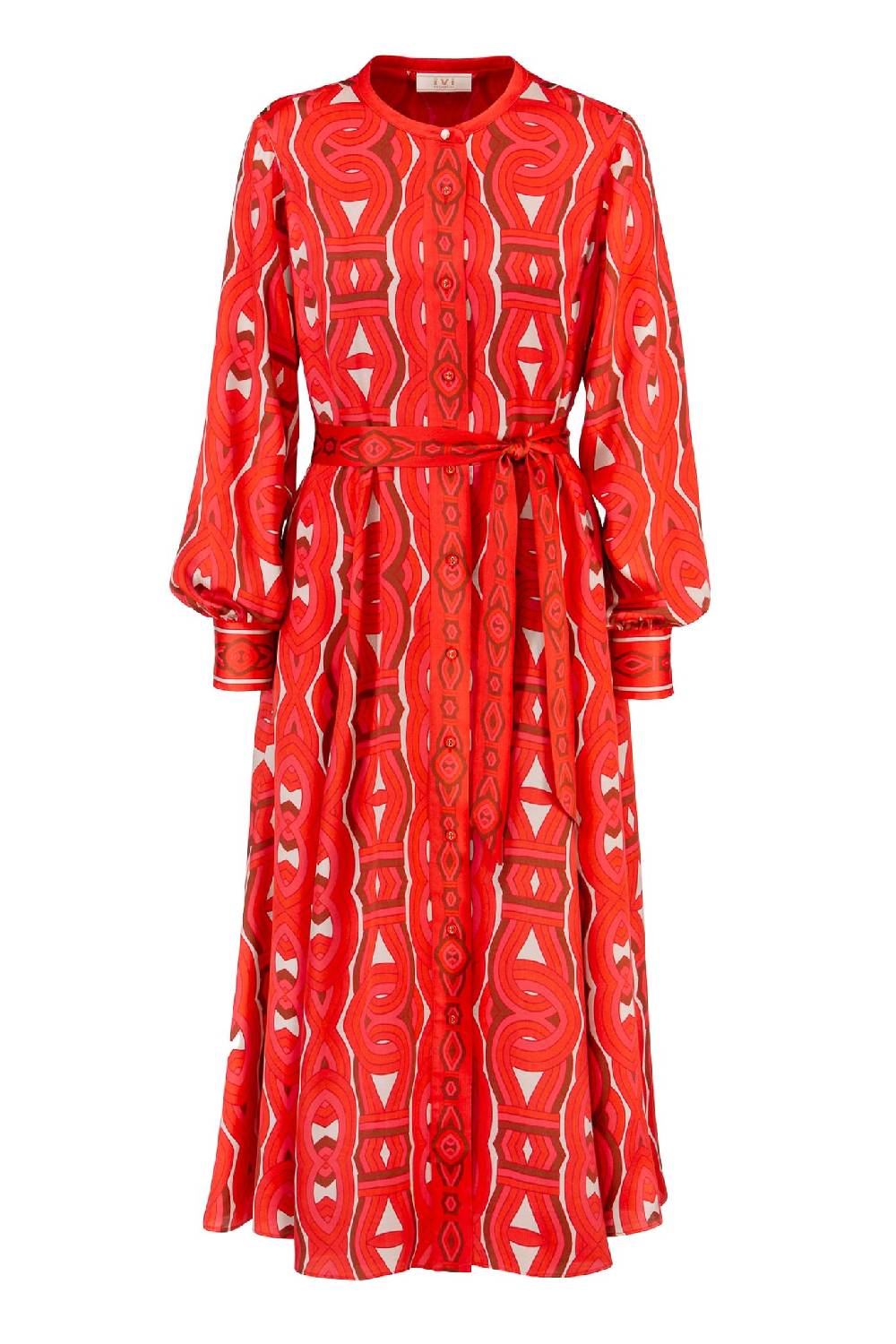 IVI GmbH GRACE Midi Kleid mit Print rot