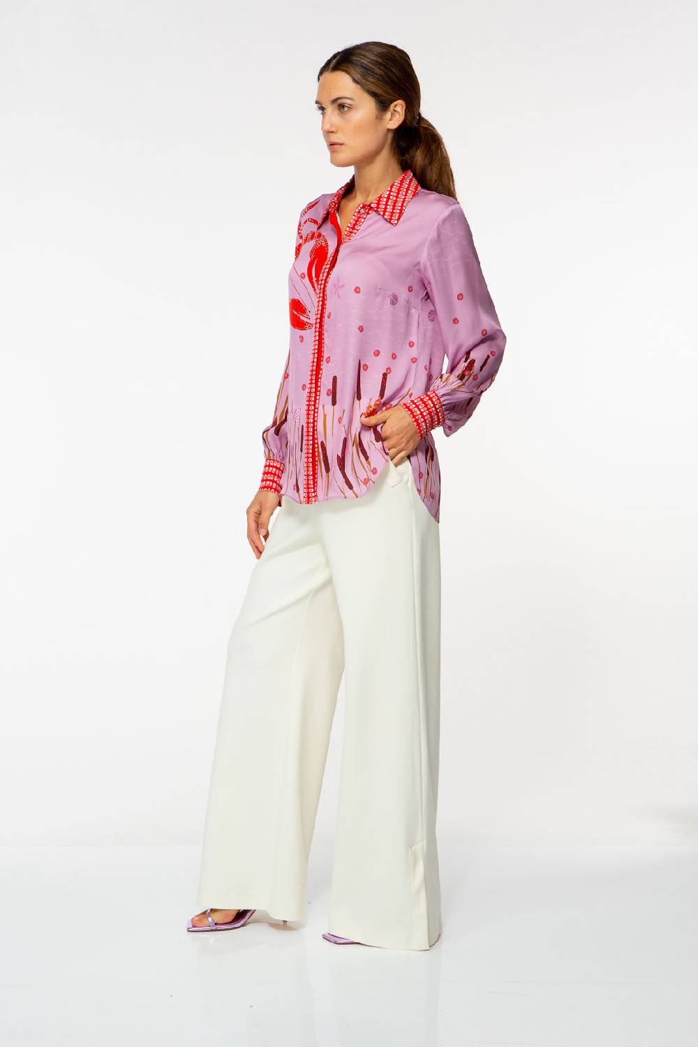 IVI GmbH LOBSTER Hemdbluse Aus Seide Pink