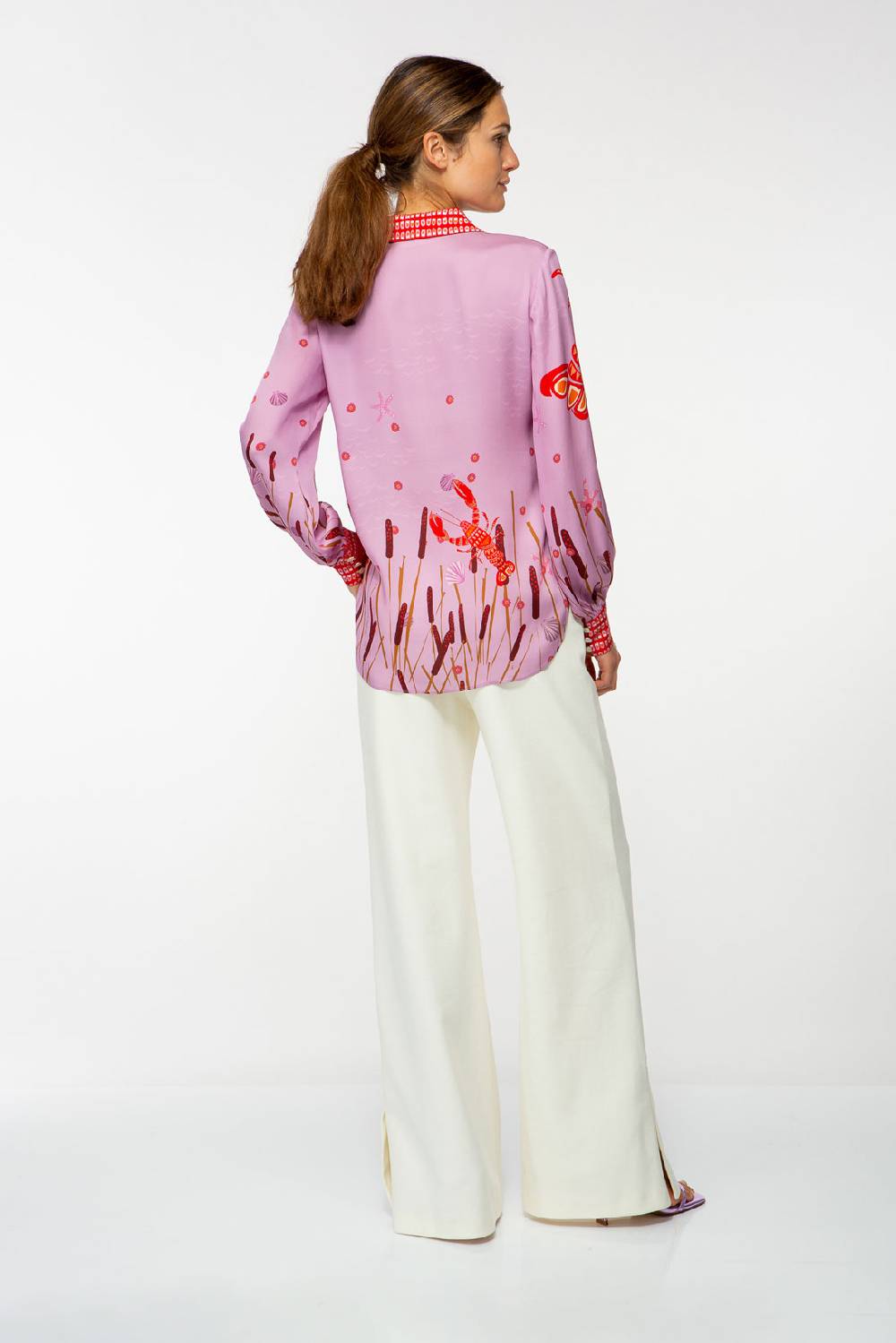 IVI GmbH LOBSTER Hemdbluse Aus Seide Pink