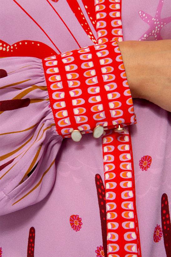 IVI GmbH LOBSTER Hemdbluse Aus Seide Pink