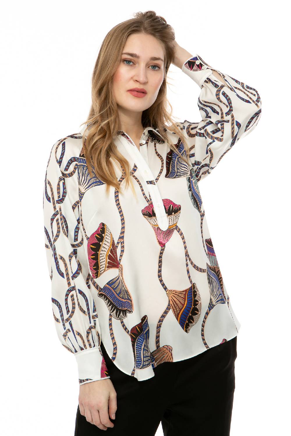 IVI GmbH LOTUS BLOSSOM Hemdbluse Weiß