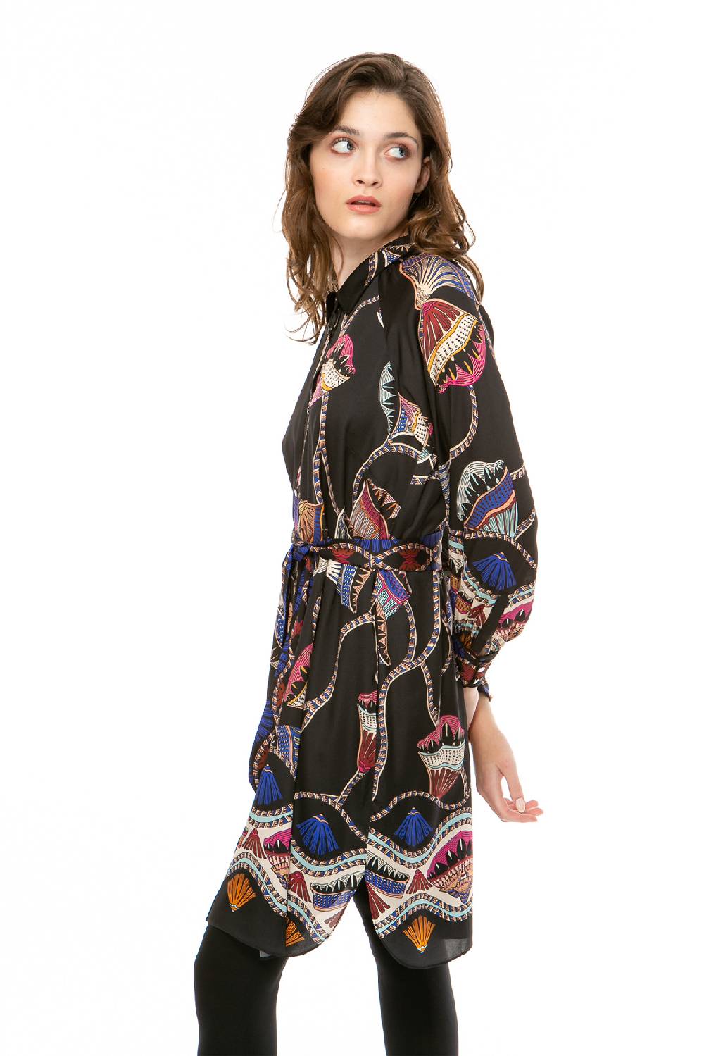 IVI GmbH LOTUS BLOSSOM Seidenkleid Schwarz