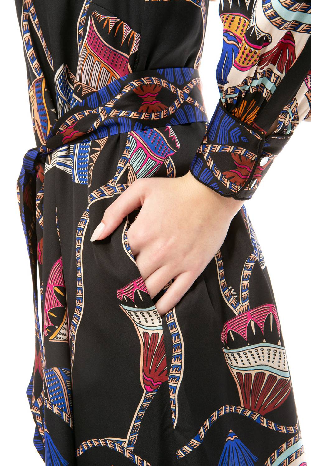 IVI GmbH LOTUS BLOSSOM Seidenkleid Schwarz