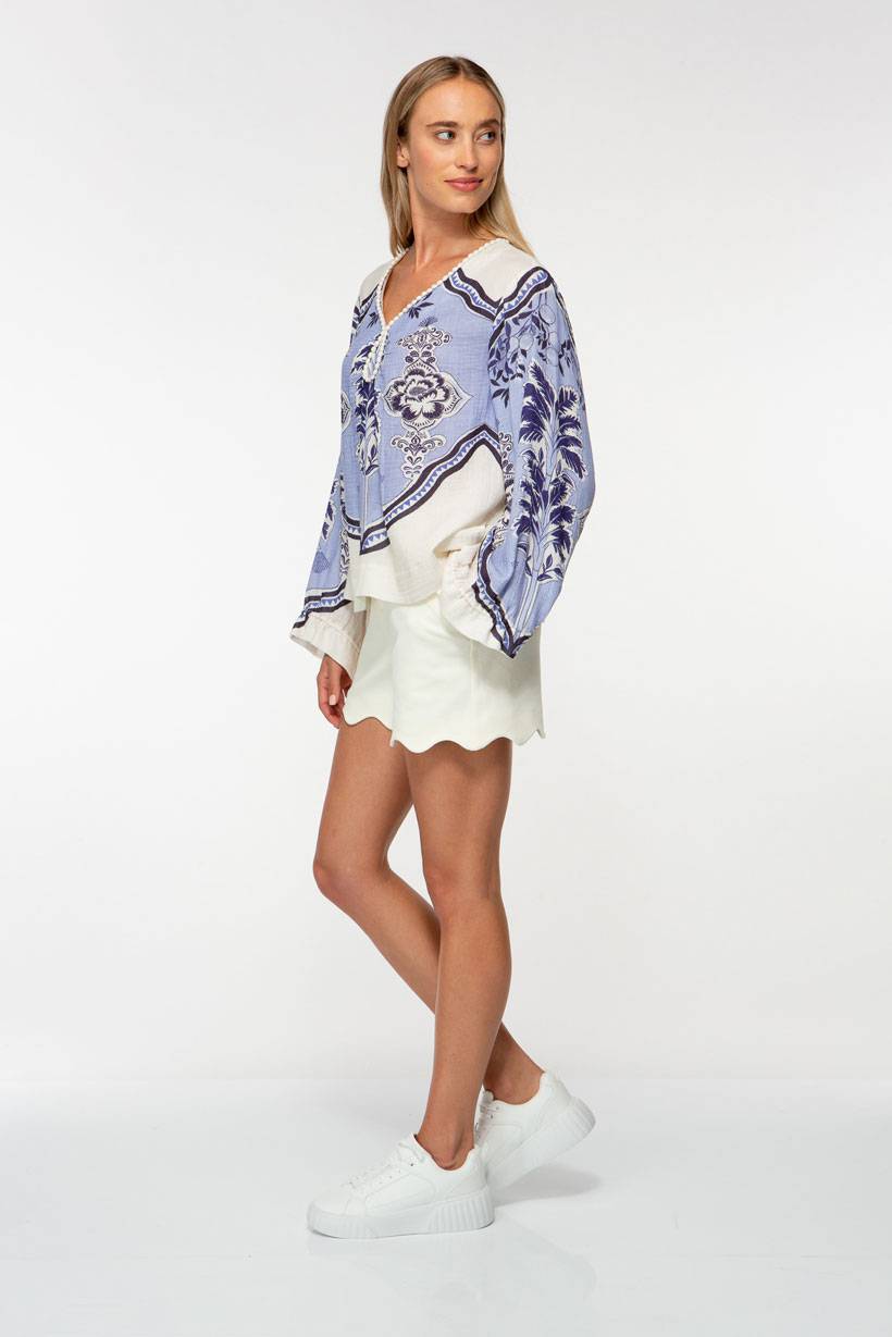 IVI GmbH ORIENTAL GARDENS Baumwollbluse Sky