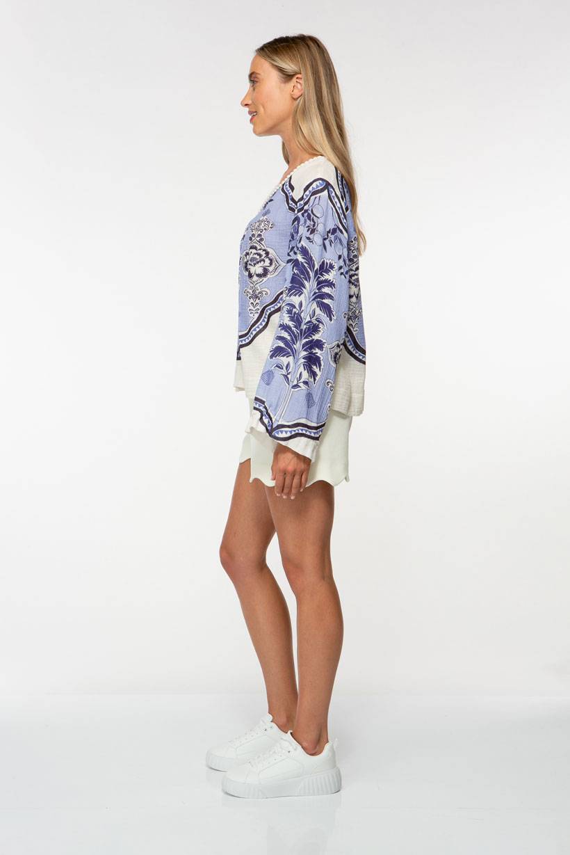IVI GmbH ORIENTAL GARDENS Baumwollbluse Sky