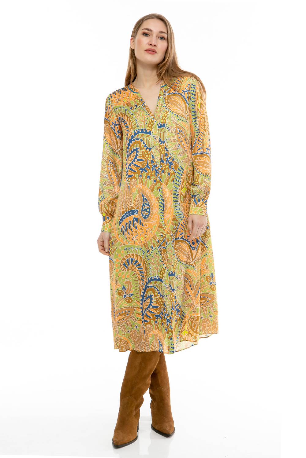 IVI GmbH PAISLEY ALLOVER Seidenkleid Multicolor