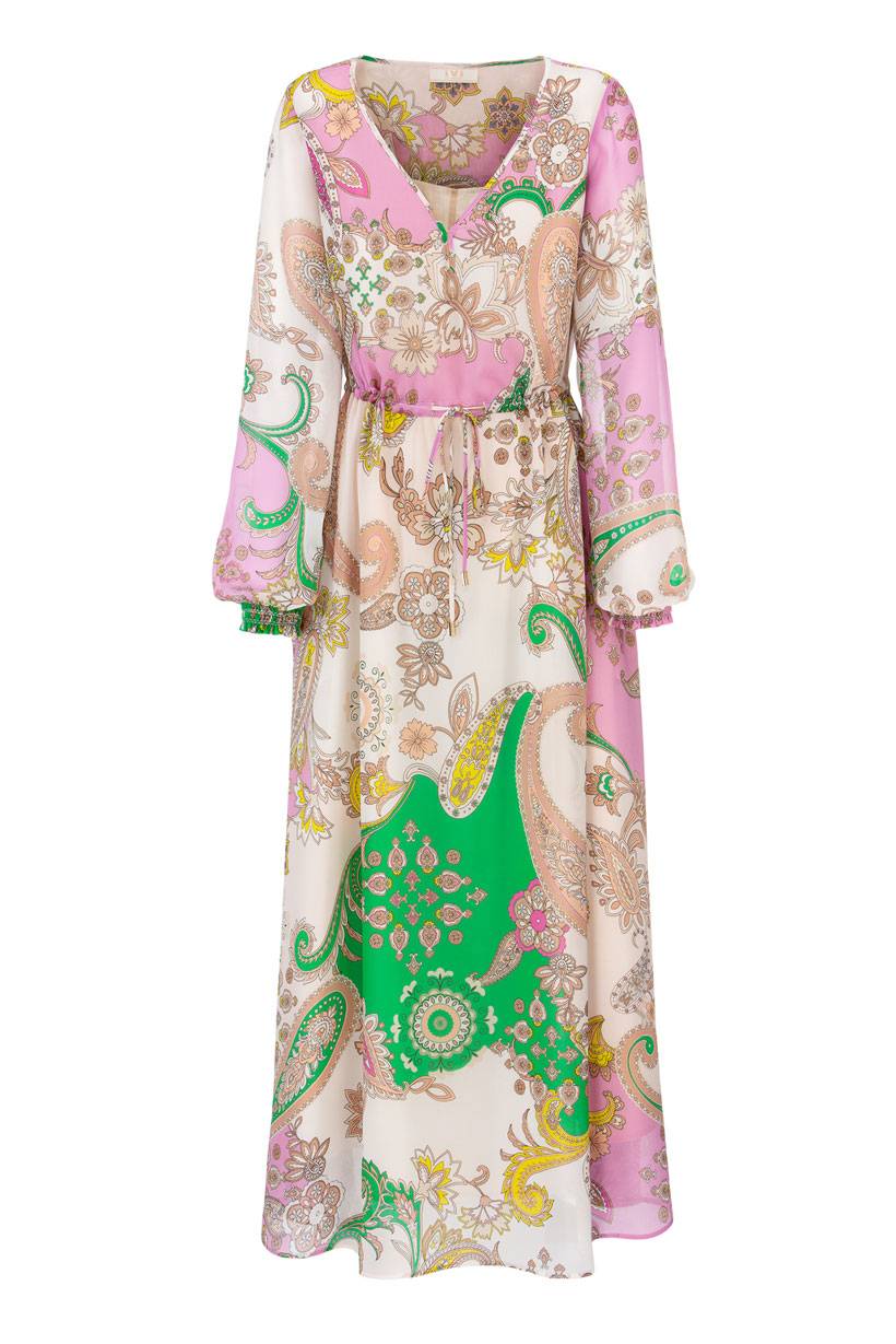 IVI GmbH PAISLEY Chiffon Kleid multicolor