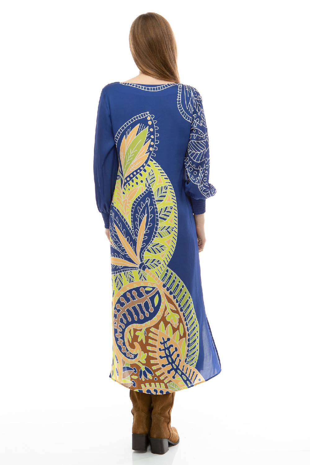 IVI GmbH PAISLEY Seidenkleid Blau