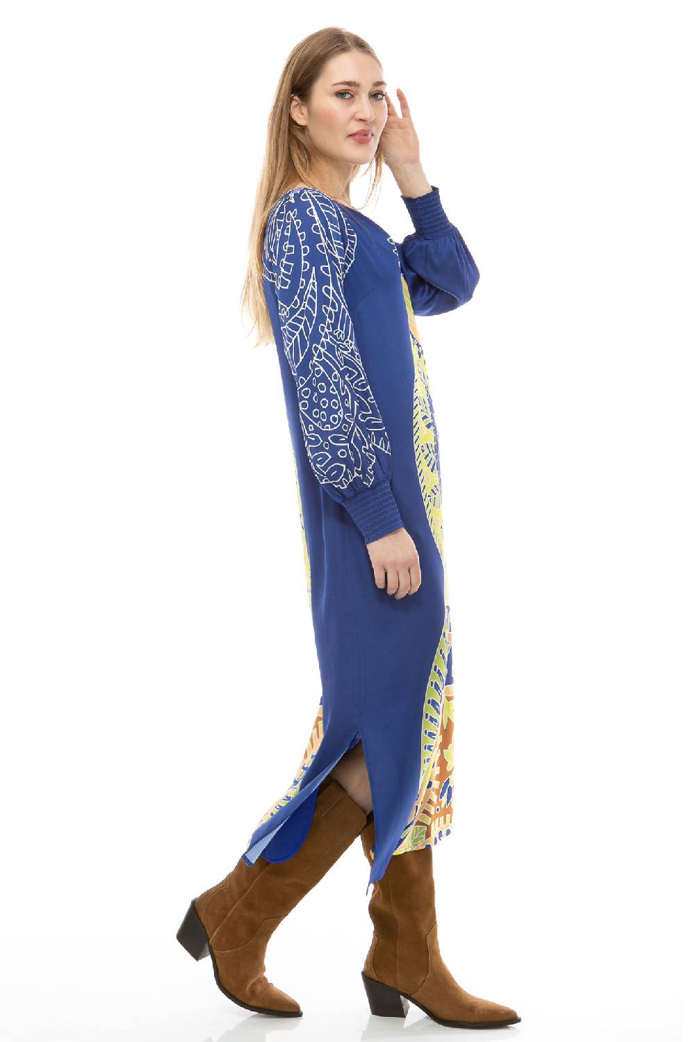 IVI GmbH PAISLEY Seidenkleid Blau