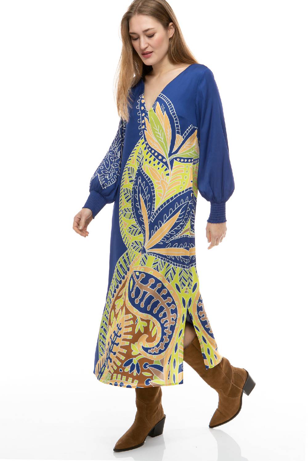 IVI GmbH PAISLEY Seidenkleid Blau