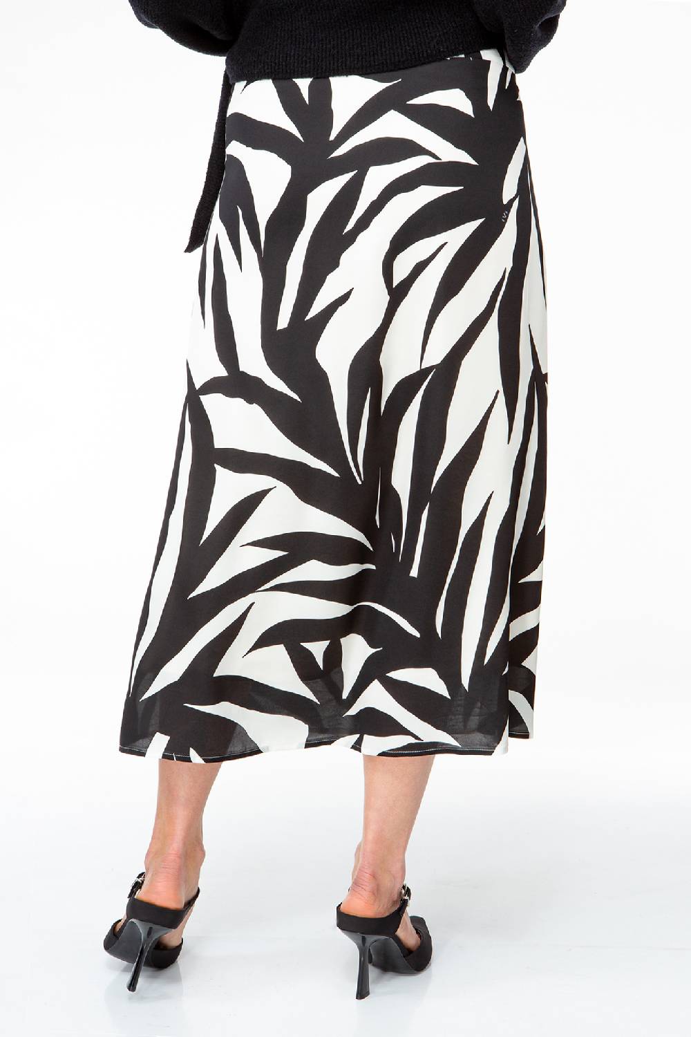 IVI GmbH PALM LEAF BLACK Seidenrock Mit Print