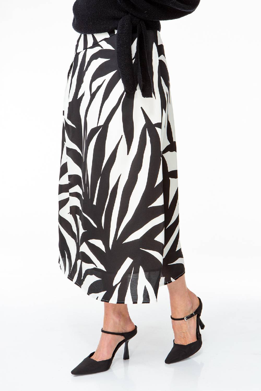 IVI GmbH PALM LEAF BLACK Seidenrock Mit Print
