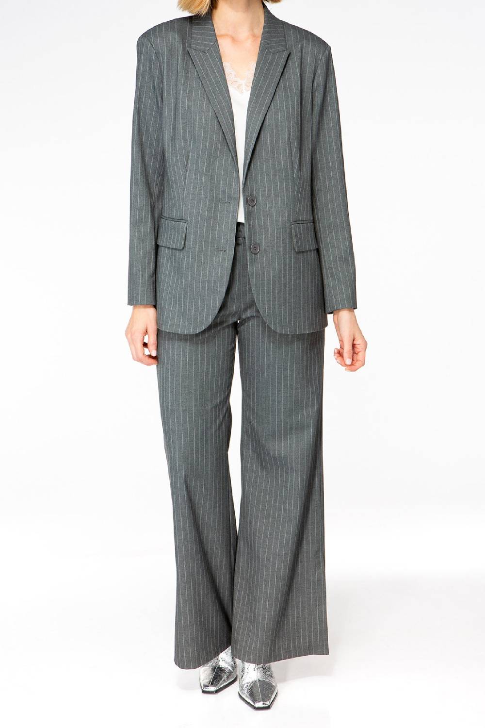 IVI GmbH PINSTRIPE Klassischer Blazer Graphit