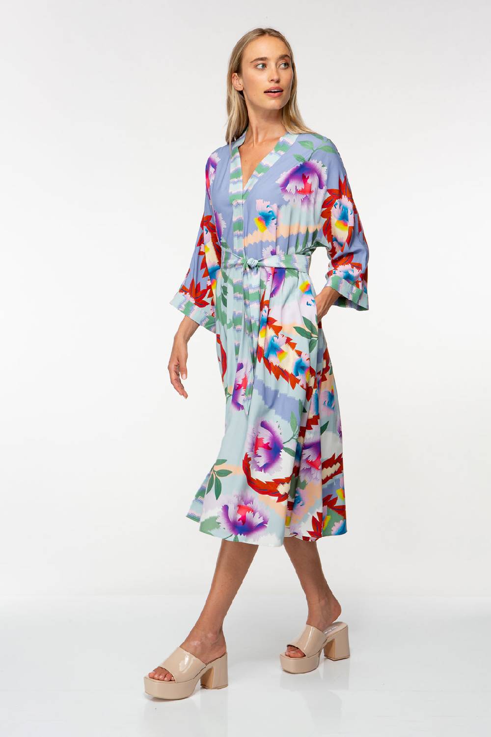 IVI GmbH PIXEL PAISLEY Kaftankleid Lavendel