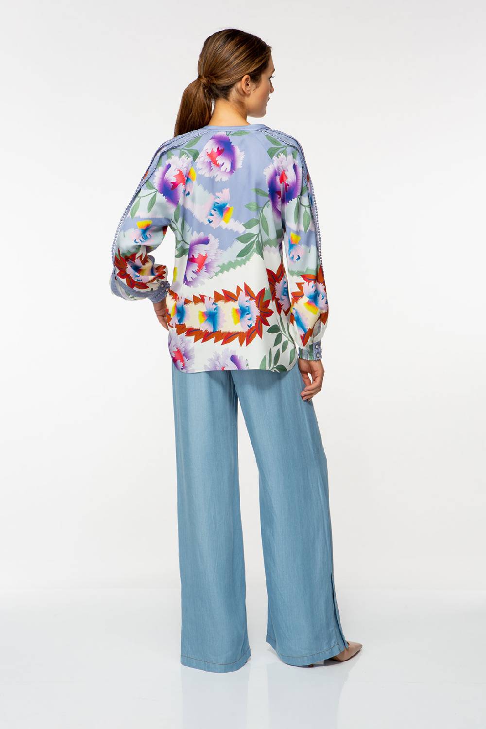 IVI GmbH PIXEL PAISLEY Seidenbluse Lavendel