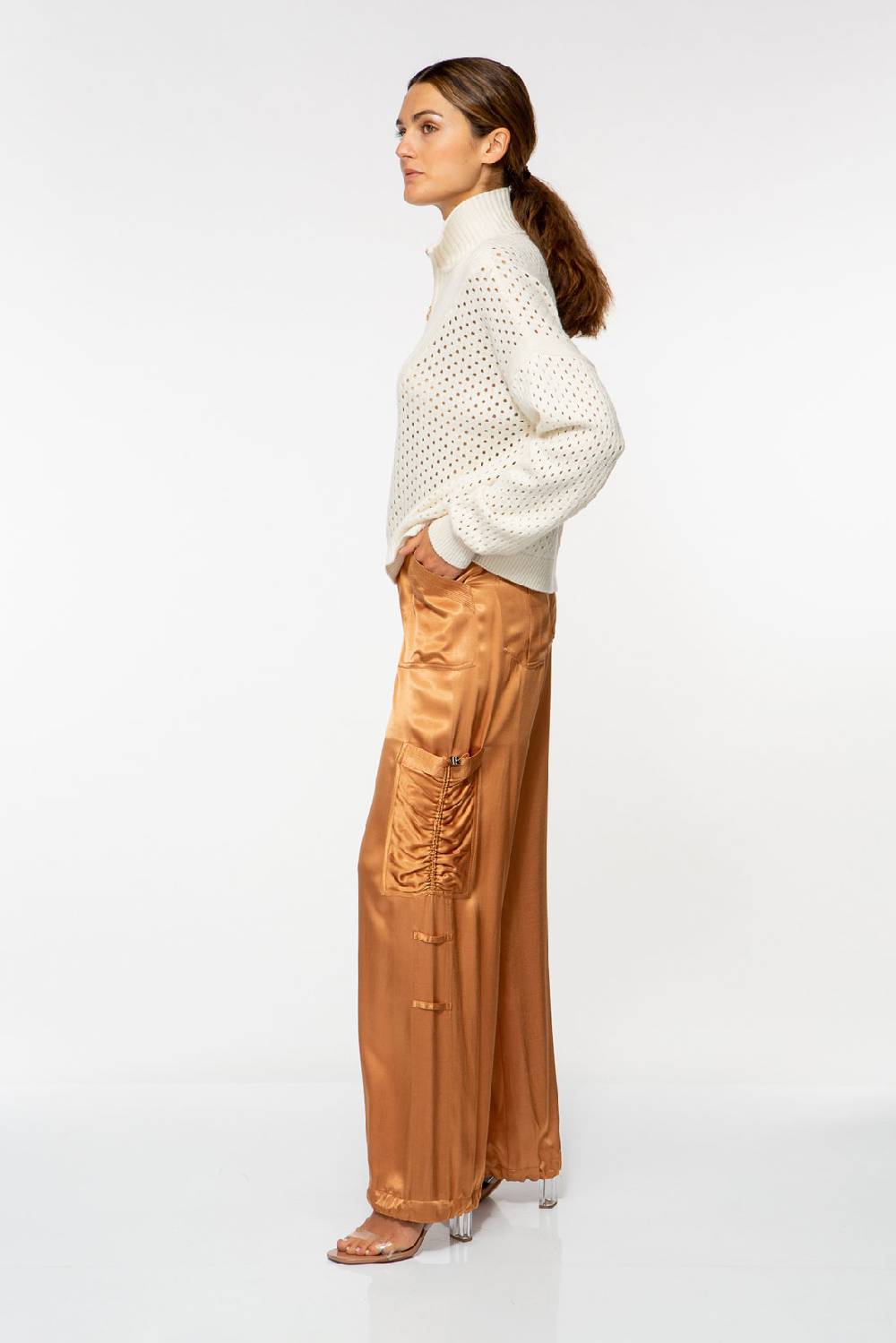 IVI GmbH SATEEN Hose Mit Cargo Details Terra