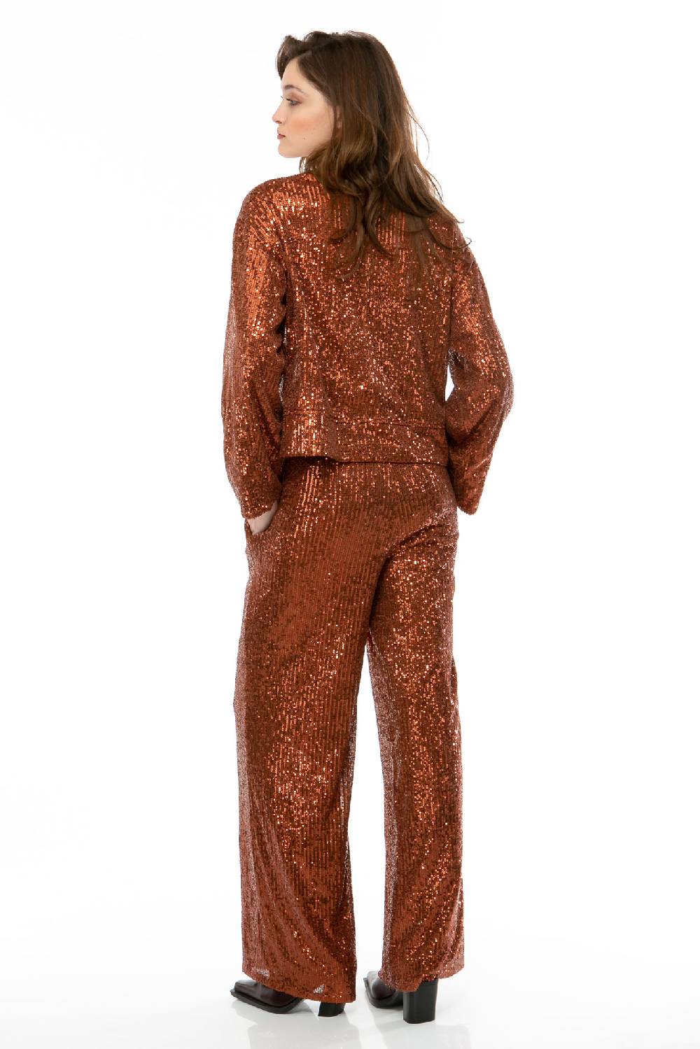 IVI GmbH SEQUINS Boxy Jacke Cognac