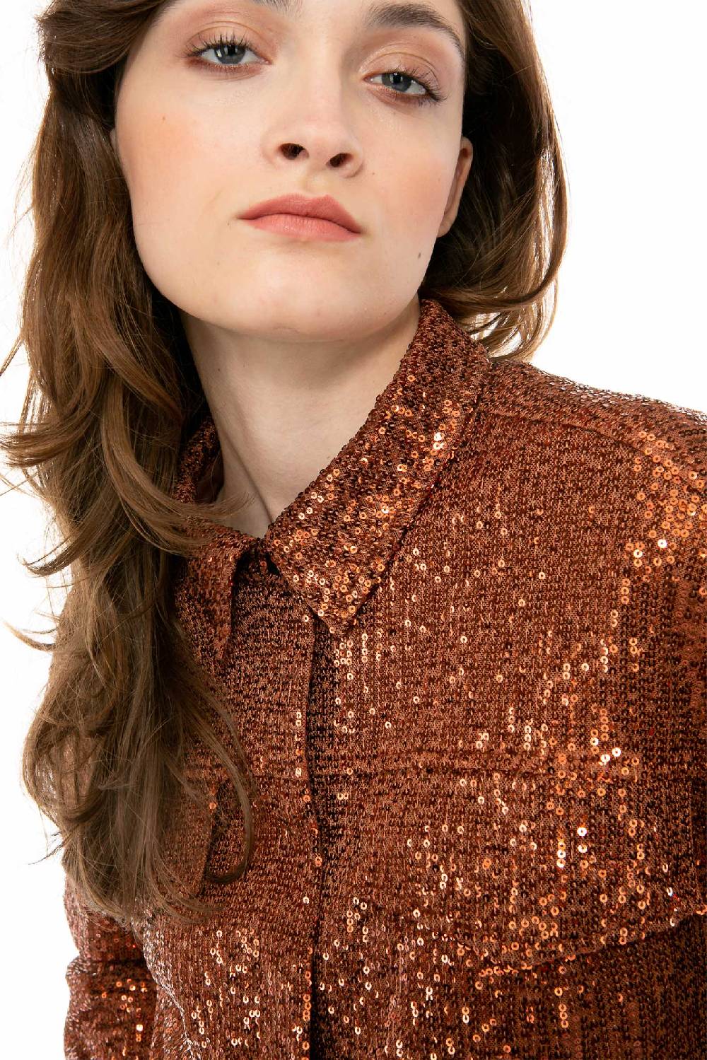 IVI GmbH SEQUINS Boxy Jacke Cognac